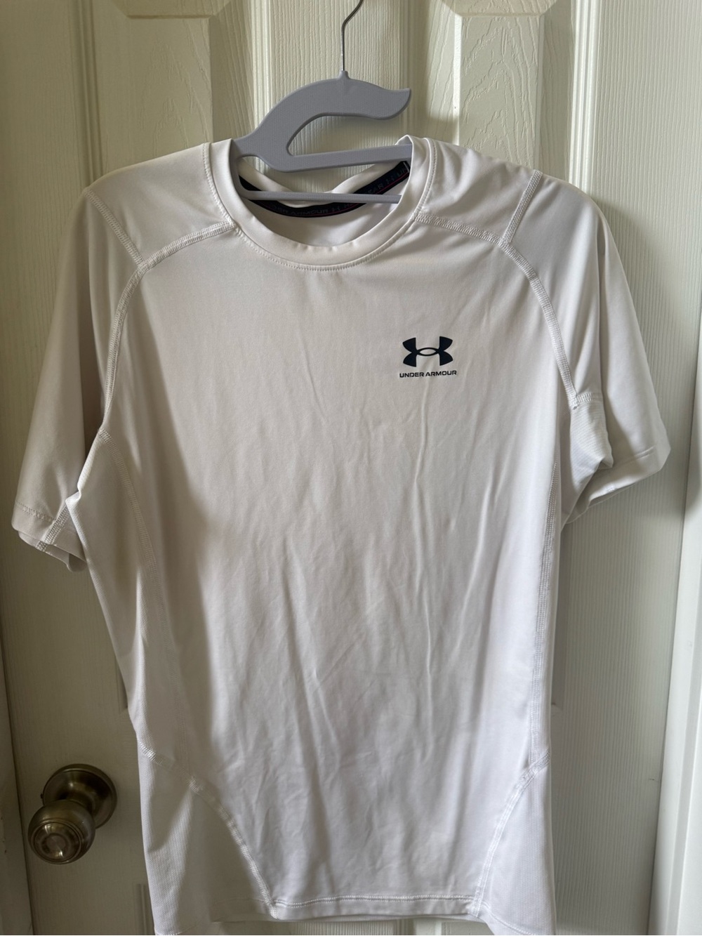 Under Armour White Short Sleeve Tech Tee with Black Logo